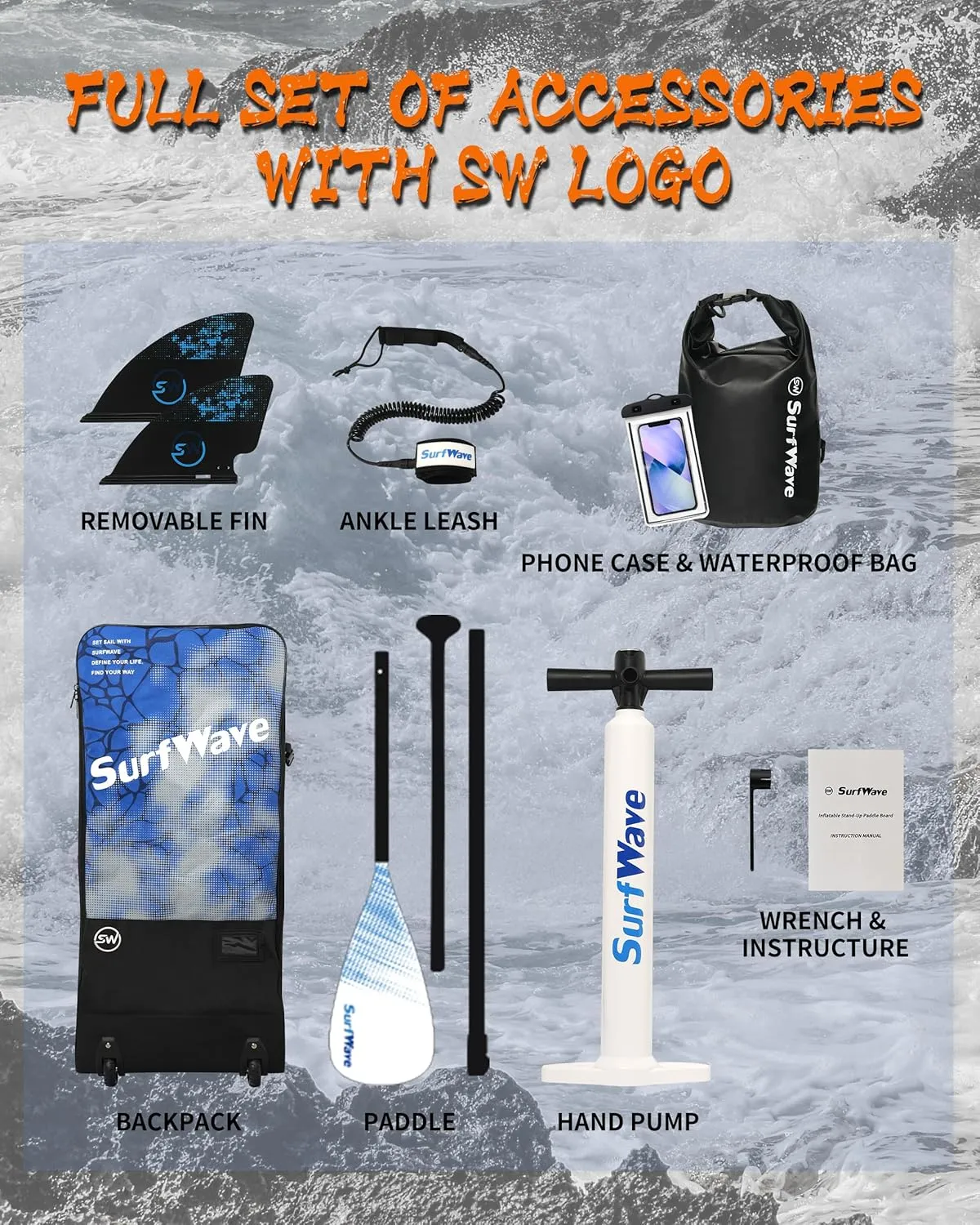 11'x34 x6 Inflatable Stand Up Paddle Board (SUP) Wide Stable Design for Adults & Teens,Premium SUP Accessories Kit with Fins, Adjustable Paddle, Pump, Backpack, Leash