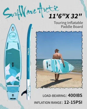 11'x34 x6 Inflatable Stand Up Paddle Board (SUP) Wide Stable Design for Adults & Teens,Premium SUP Accessories Kit with Fins, Adjustable Paddle, Pump, Backpack, Leash