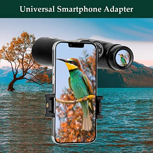 12x42 HD Binoculars for Adults with Upgraded Phone Adapter, Tripod and Tripod Adapter - Large View Binoculars with Clear Low Light Vision - Waterproof Binoculars for Bird Watching Hunting Travel