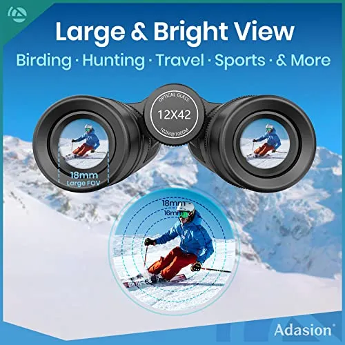 Adasion 12x42 High Definition Binoculars for Adults