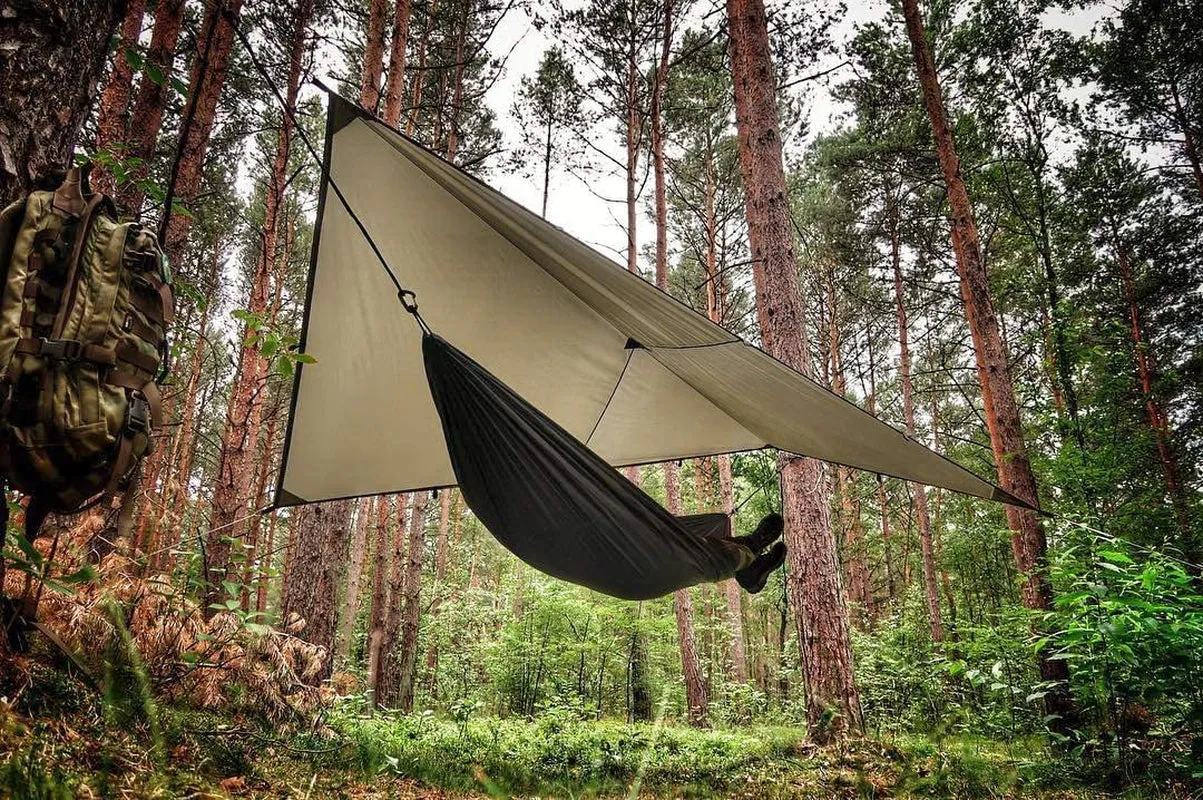 Aqua Quest Guide Tarp - 100% Waterproof Ultralight Ripstop Silnylon Backpacking Rain Fly - 10X7, 10X10, 13X10, 15X15, or 20X13 Ft Forester Green, Olive Drab or Stealth Gray