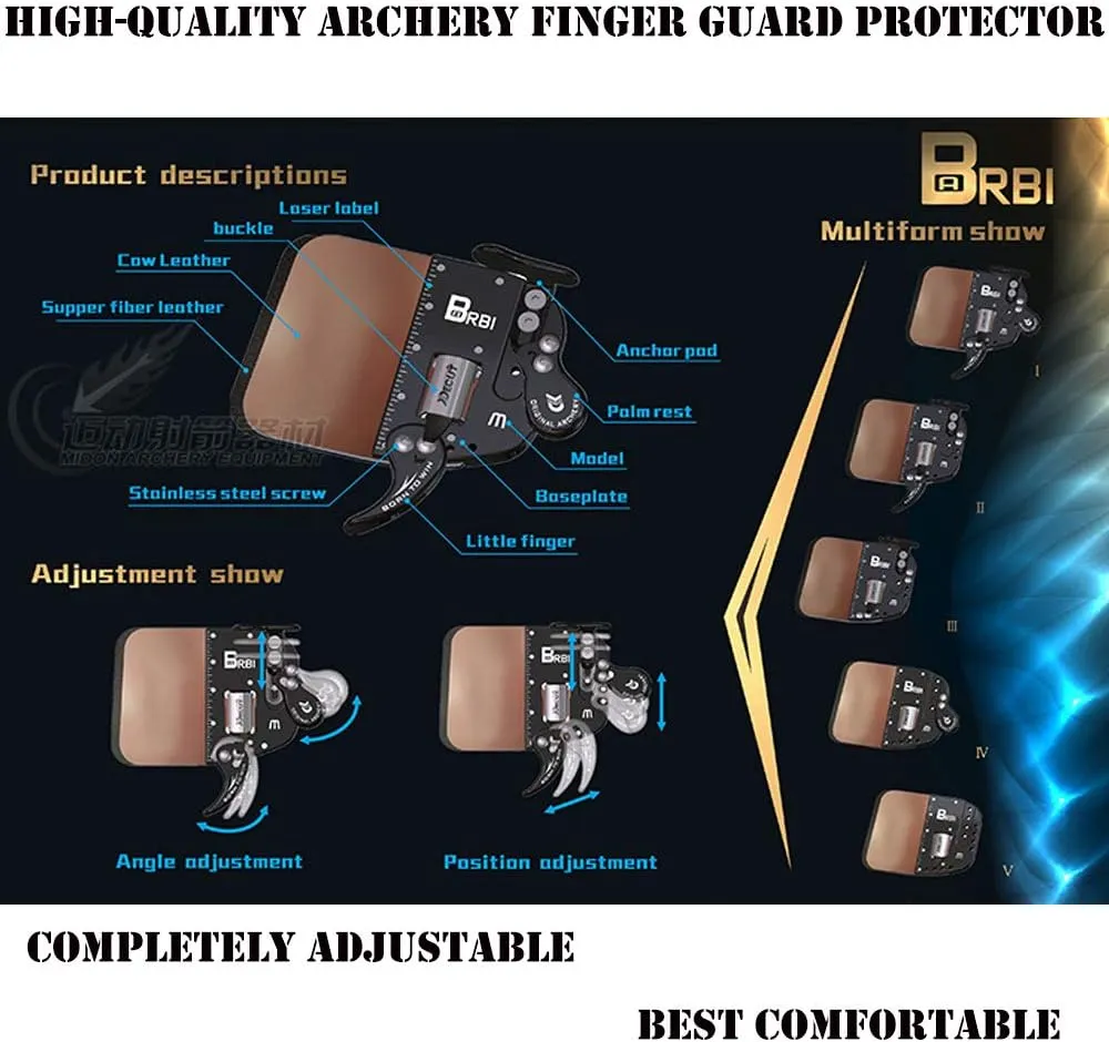 Archery Finger Tab Finger Guard Protector Saver LH RH for Recurve Bow Hunting Shooting Practice
