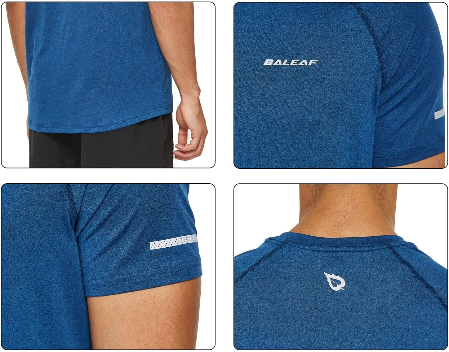 baleaf Men's Running Workout Shirts Short Sleeve Athletic T-Shirt Quick Dry