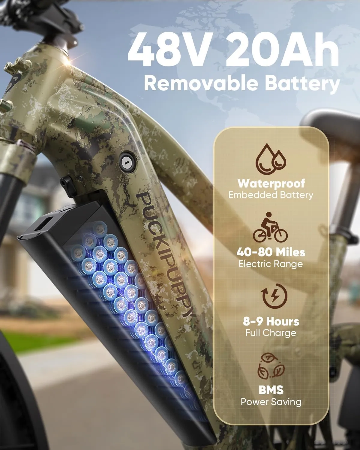 Boxer Electric Bike for Adults 960W, 48V 20AH Battery Ebike, Full Suspension 26" Fat Tire E Bike, 28MPH 80Miles Range Mountain Electric Bicycle, 7 Speed Hydraulic Disc Brakes