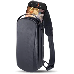 Carrying Case for Nintendo Switch 2/PlayStation Portal/Steam Deck, Storage Portable Bag, Shockproof Hard Shell Protective Shoulder Chest Backpack with Pockets Fit Console & Accessories for Daily Use