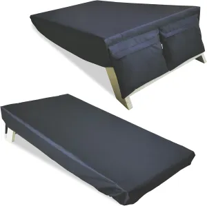 Cornhole Covers, Set of 2, for 4' x 2' Boards, with Bag for Storing Cornhole Bags, Waterproof & UV Resistant, Black