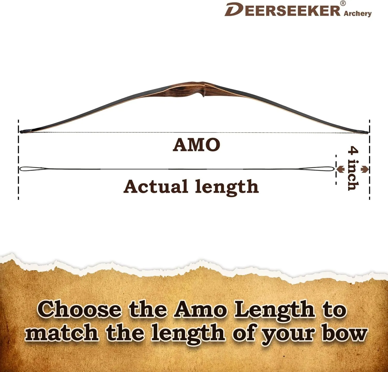 Deerseeker Flemish D97 Bow String Handmade Twist Bowstring 16 Strands 54-70in Fast Flight for Traditional Longbow Recurve Bow Replacement Archery Accessories