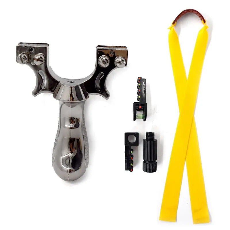 Double Screw Grey Resin High Precision Laser Slingshot Outdoor Resistant Portable Target Shooting Slingshot