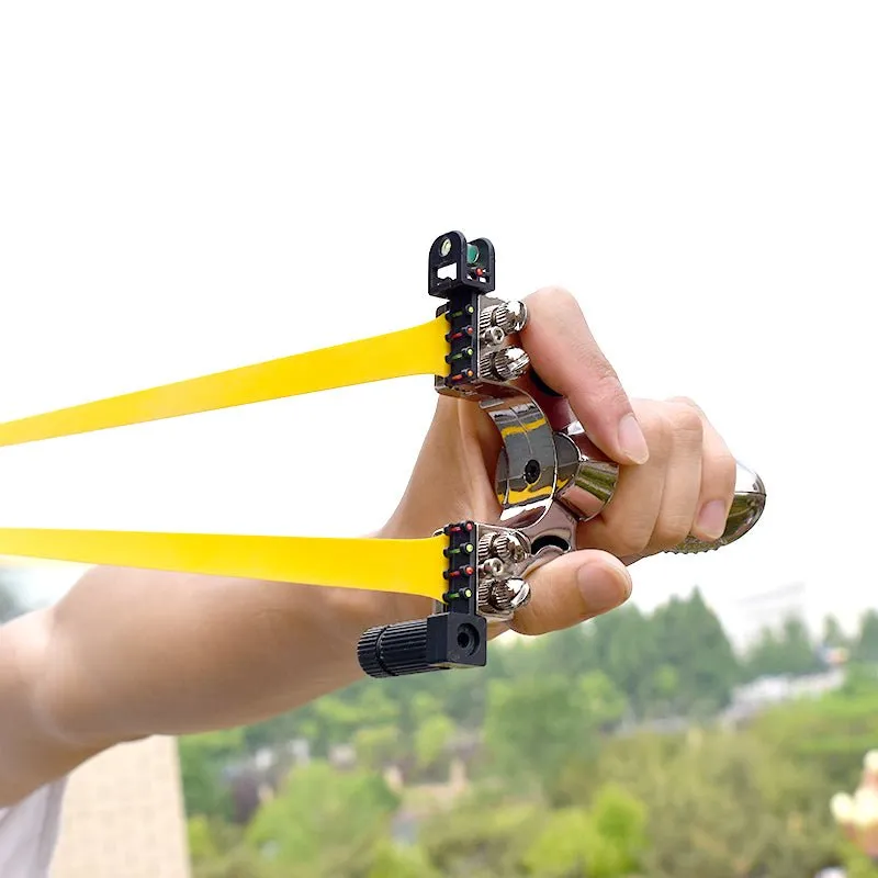 Double Screw Grey Resin High Precision Laser Slingshot Outdoor Resistant Portable Target Shooting Slingshot
