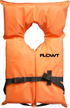 Flowt 40000-UNVPK AK-1 Type II Life Jacket, Orange, Adult Universal, Pack of 4 Clear Storage Bag