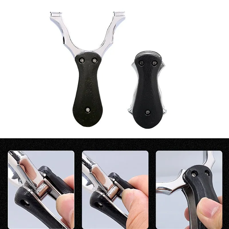 Folding Resin Patch Alloy Material Detachable Portable Shrink Pocket Slingshot Outdoor Target Shooting Slingshot