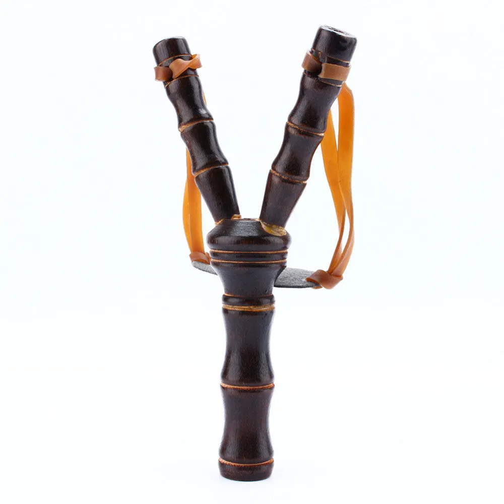 High Quality Sturdy Sling Slingshot Catapult Launcher Bamboo Style Wood Wooden Toy Rubber Band Catapult Slingshot Hunting