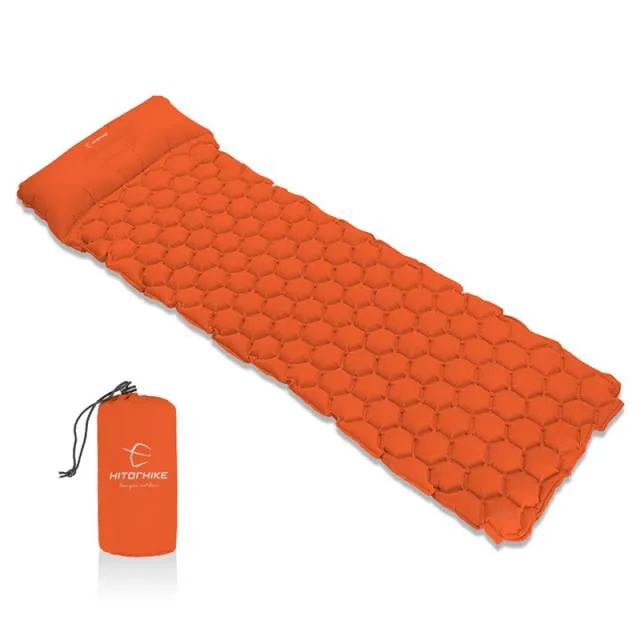 Inflatable Sleeping Pad Camping Mat With Pillow air mattress
