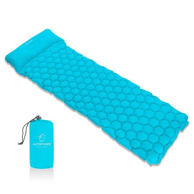Inflatable Sleeping Pad Camping Mat With Pillow air mattress