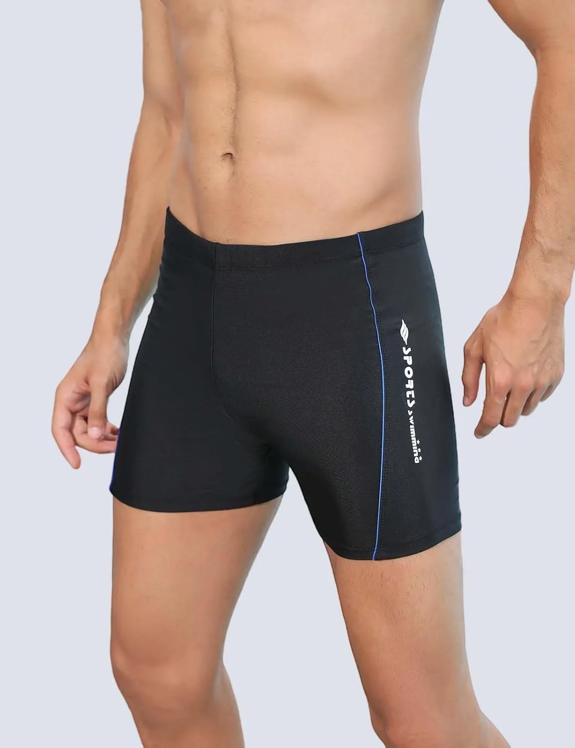 KANAV Men's Athletic Swim Jammers Quick Dry Square Leg Swimsuit for Men Drag Suits for Swimming Training Racing Swim Briefs