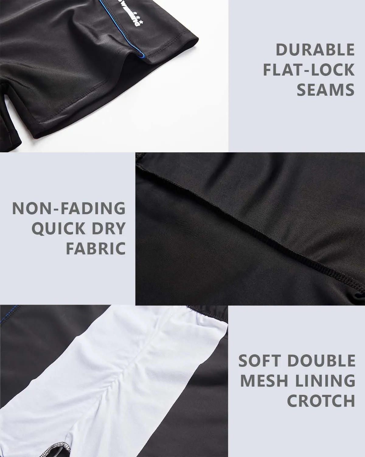 KANAV Men's Athletic Swim Jammers Quick Dry Square Leg Swimsuit for Men Drag Suits for Swimming Training Racing Swim Briefs