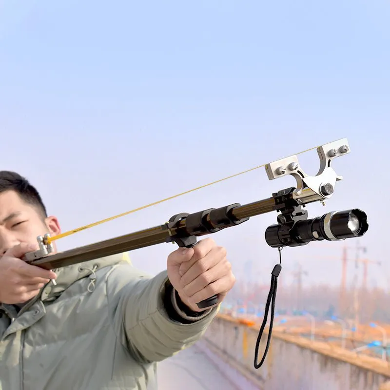 LR8 Gold Long Rod Slingshot With Torch