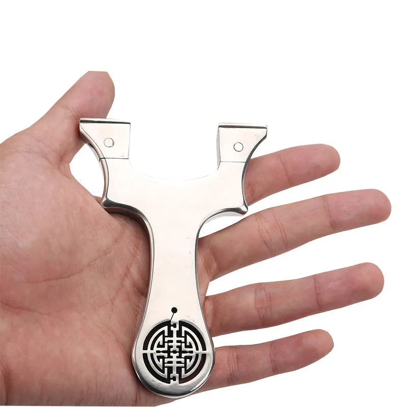 Maze Cut Portable Stainless Steel Slingshot