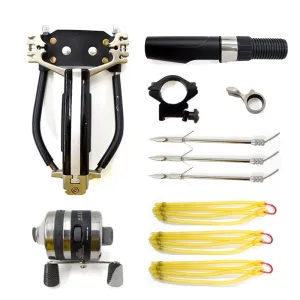 Multifunctional Professional Foldable Stainless Steel Fishing Set Slingshot with Rubber Band