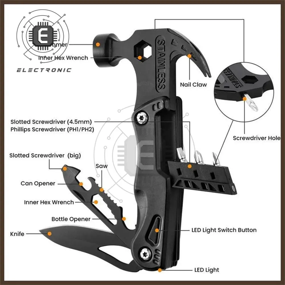 Outdoor Multifunctional Pliers & Hammer Set