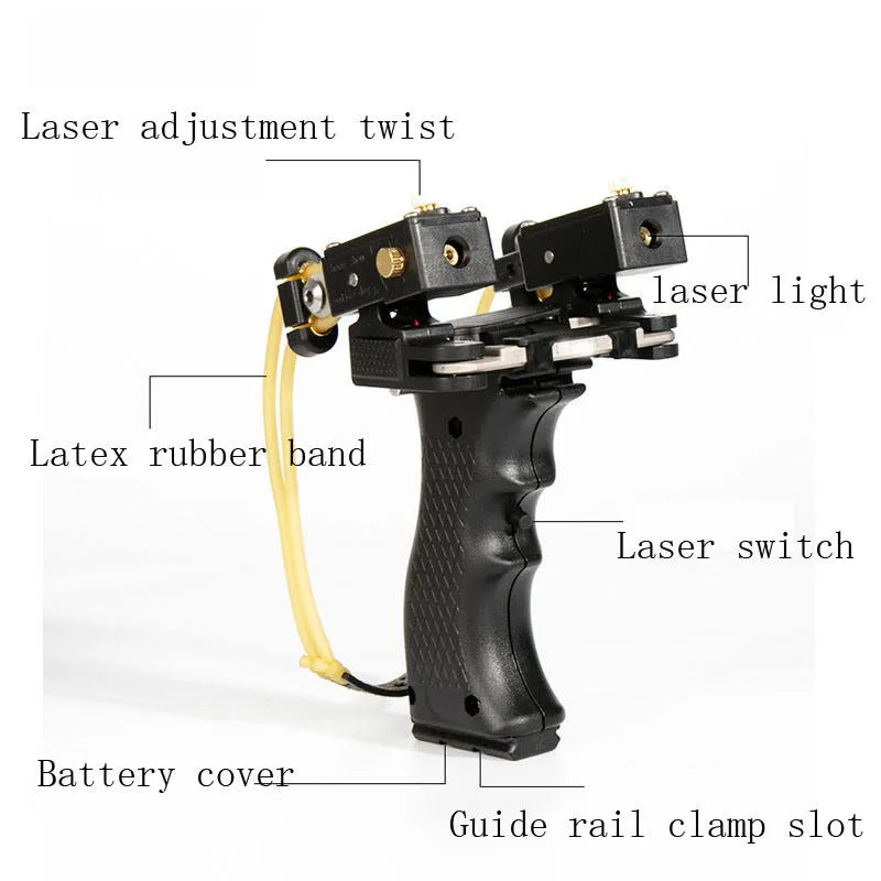 Police Dog Green / Red Laser Outdoor Target Shooting Powerful Folding Wrist Slingshot