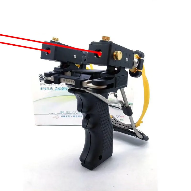 Police Dog Green / Red Laser Outdoor Target Shooting Powerful Folding Wrist Slingshot