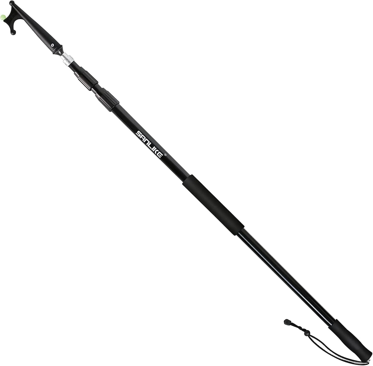 SANLIKE Boat Hooks for Docking Telescoping Extension Pole Hook with Luminous Bead, Lightweight Floating, Non-Slip Rubber Handle, Durable & Rust-Resistant