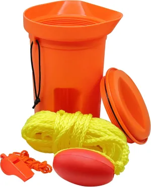 SeaSense Boat Bailer Safety Kit  Dry Storage for Essential Emergency Gear, 1.5Liters  Includes 50 of Rope, Float Buoy & Emergency Whistle  Great For Small Boats, Pontoons, Kayaks & Fishing Vessels