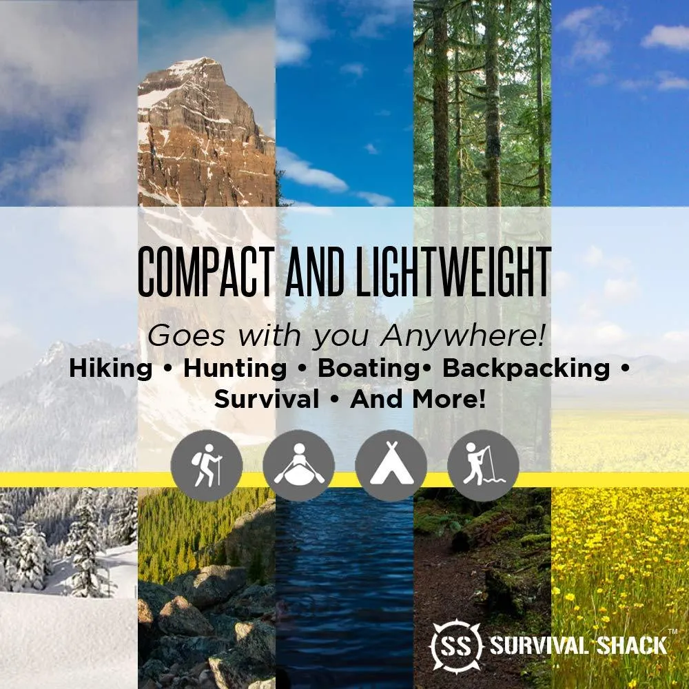 SharpSurvival Shack Emergency Survival Shelter Tent | 2 Person Mylar Thermal Shelter | 8' X 5' All Weather Tube Tent | Reflective Material Conserves Heat | Lightweight | Waterproof  |