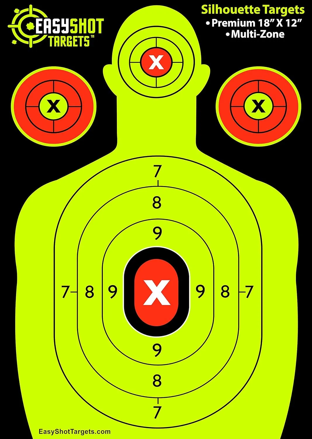 Shooting Targets 12 x 18inch Targets Highly Visible Neon Silhouette Paper Targets Heavy-Duty Paper Targets for Shooting in Short and Long Range Hunting Practice
