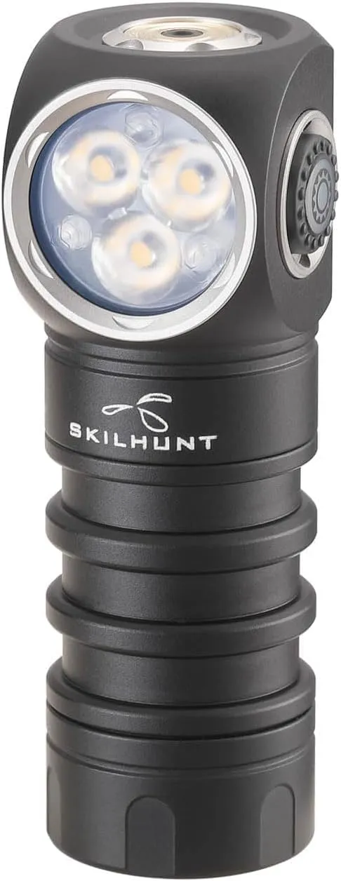 SKILHUNT H200 Mini Headlamp Flashlight,1600 lumens USB Magnetic Rechargeable LED Headlamp,Hands-Free Reliable Angle Ligh for Running Camping Hiking Caving (Black, H200 Mini 6500K Cool White)