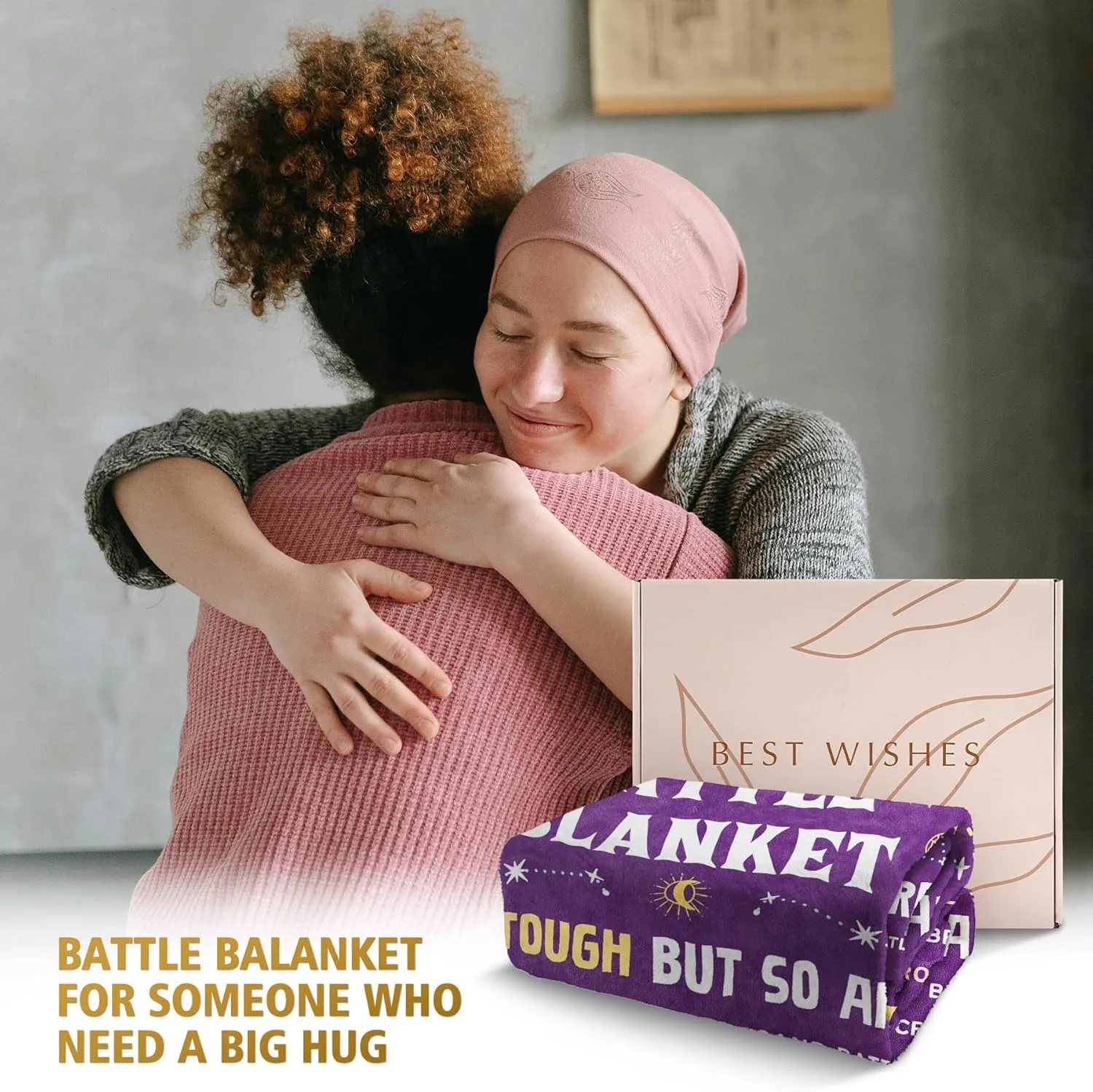 SteadStyle Cancer Care Gifts for Women, Get Well Soon Gifts Blanket 60''x 80'' for Her Him, Cancer Fighter Inspirational Quote Chemo Patient Gift - Meaningful Caring Message Battle Blanket