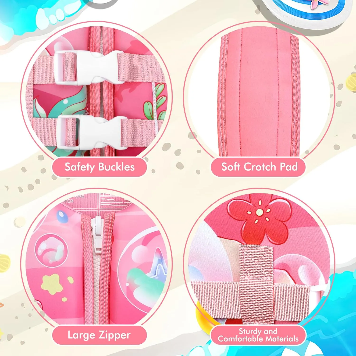 Toddler Swim Vest, Kids Swimming Floaties Jacket for 20-30-40-50 lbs Girls Boys for Boating, Pool, Beach, Learn to Swim