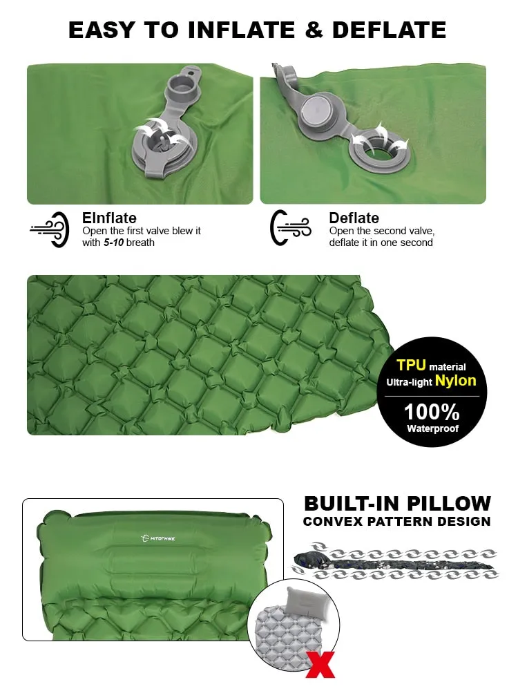 Upgraded Camo Inflatable Sleeping Pad Camping Mat With Pillow air mattress Cushion Sleeping Bag air sofas inflatable sofa
