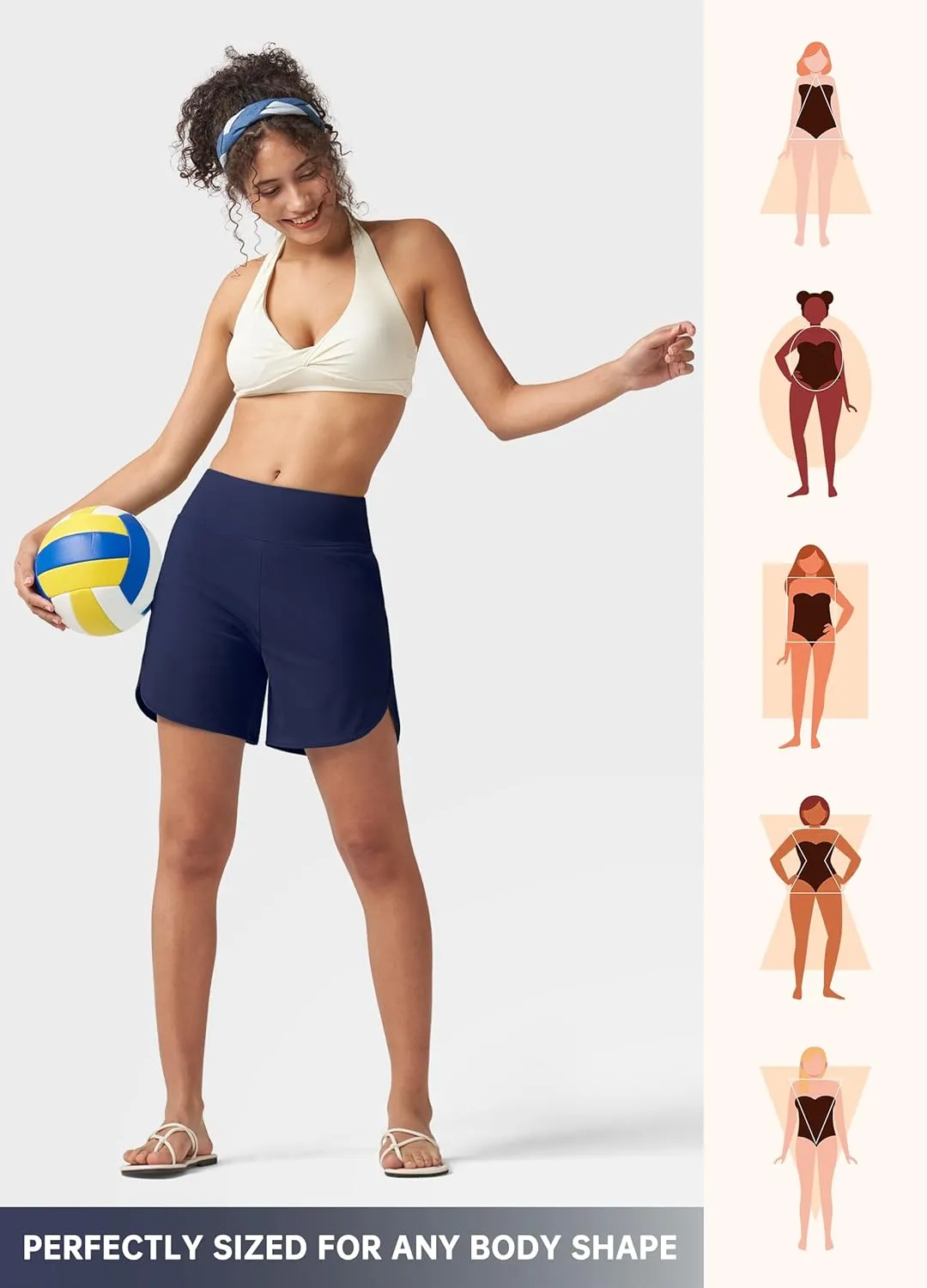 Willit Women's 5" Swim Shorts with Liner High Waisted Quick Dry Swimming Board Shorts with Pockets UPF 50 