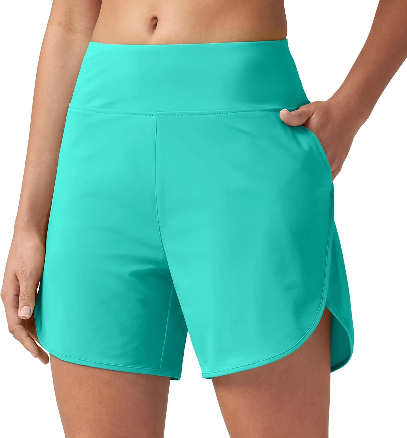Willit Women's 5" Swim Shorts with Liner High Waisted Quick Dry Swimming Board Shorts with Pockets UPF 50 