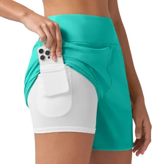 Willit Women's 5" Swim Shorts with Liner High Waisted Quick Dry Swimming Board Shorts with Pockets UPF 50 