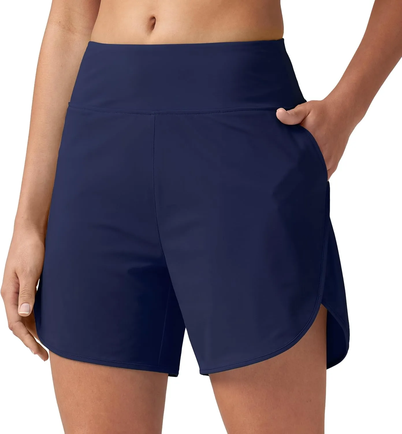 Willit Women's 5" Swim Shorts with Liner High Waisted Quick Dry Swimming Board Shorts with Pockets UPF 50 