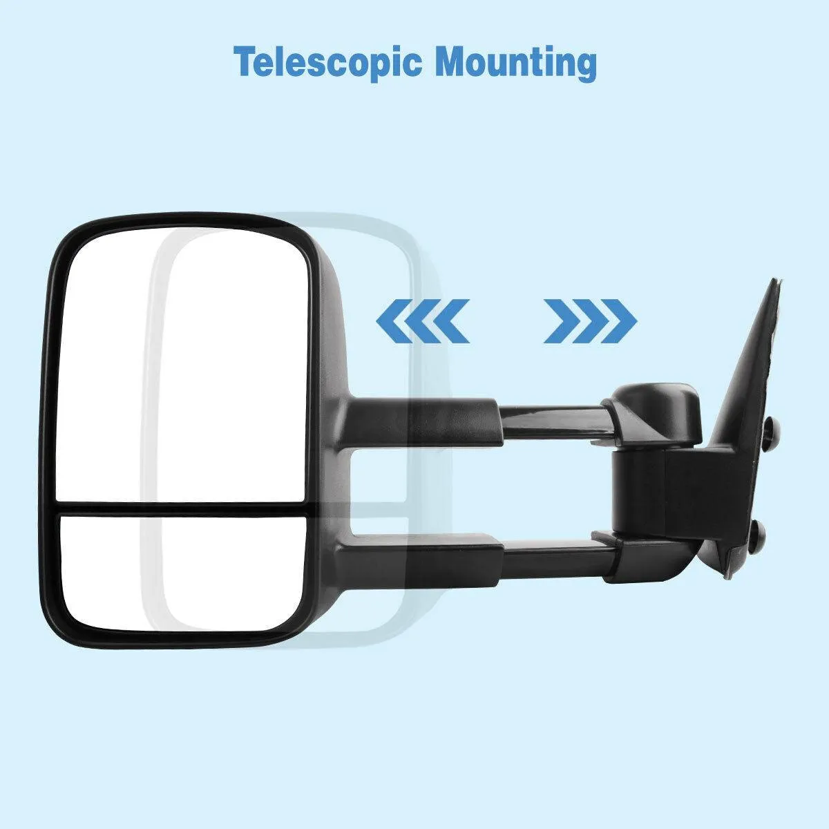 YITAMOTOR®  Manual Fold Tow Mirrors For 99-07 GMC Silverado Sierra 3500, 00-06 Chevy Tahoe Suburban 1500 2500 GMC Yukon XL Truck
