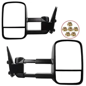 YITAMOTOR®  Manual Fold Tow Mirrors For 99-07 GMC Silverado Sierra 3500, 00-06 Chevy Tahoe Suburban 1500 2500 GMC Yukon XL Truck